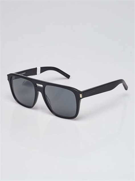 Yves Saint Laurent Black Acetate Wayfarer Sunglasses SL87